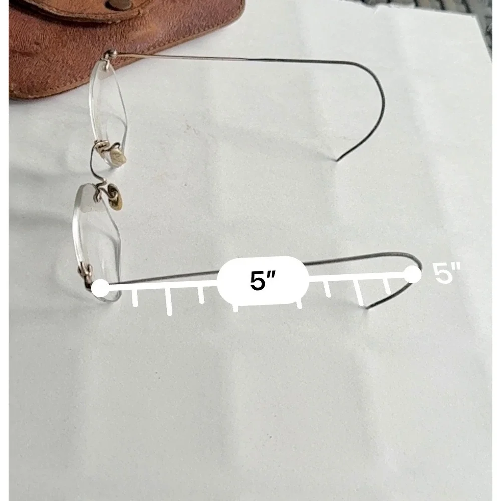 American Optical Rimless Eyeglasses Women OS Gold Fair Vintage Engraved Frame